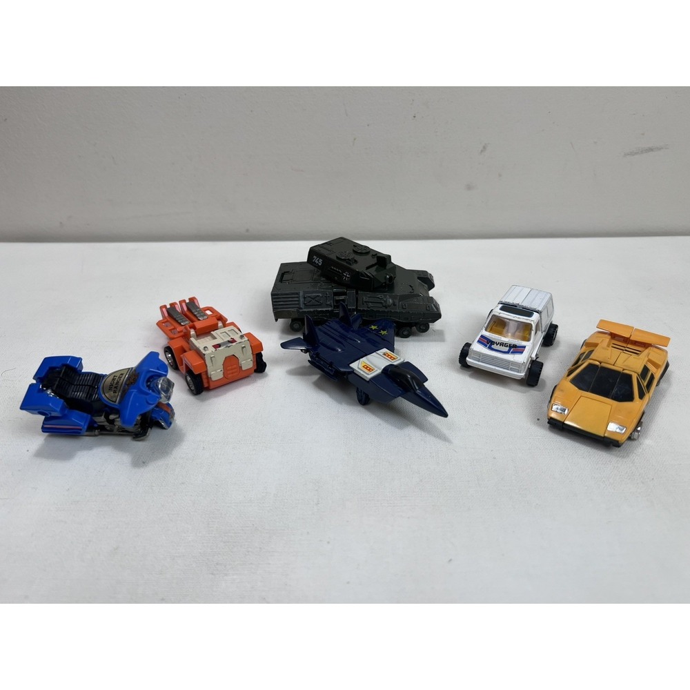Vtg  1980s  Tonka/Bandai GoBots  5 Figures Crane Jet Voyager Van Tank‎ Lambo